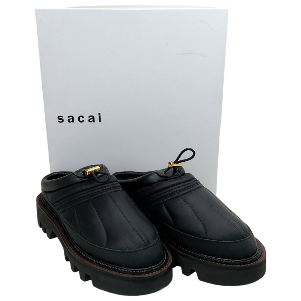 Sacai Black Micro Puffer Mules - Picture 6 of 7